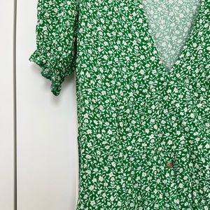 Green Floral Mini Dress
